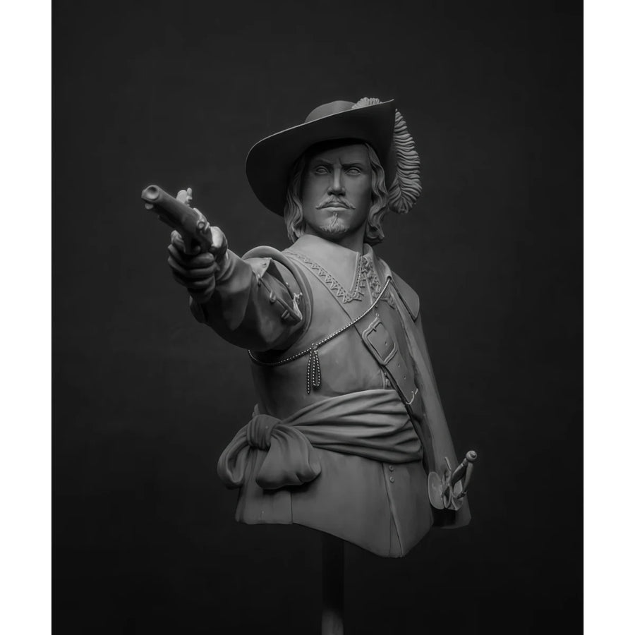 18th Century Musketeer Officer 1/10 Resin Bust - 1/10 resin model view 2