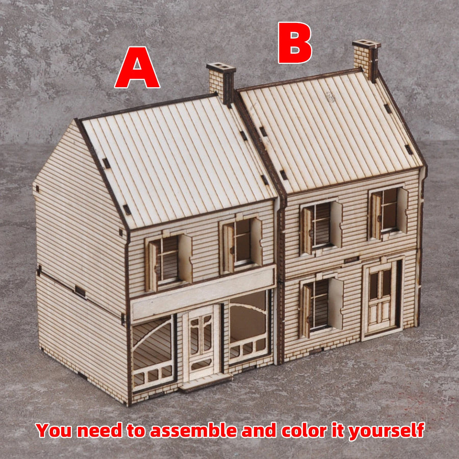 Two-Story Log Cabin House 1/72 Resin Terrain Diorama Kit - 1/72 resin model view 5