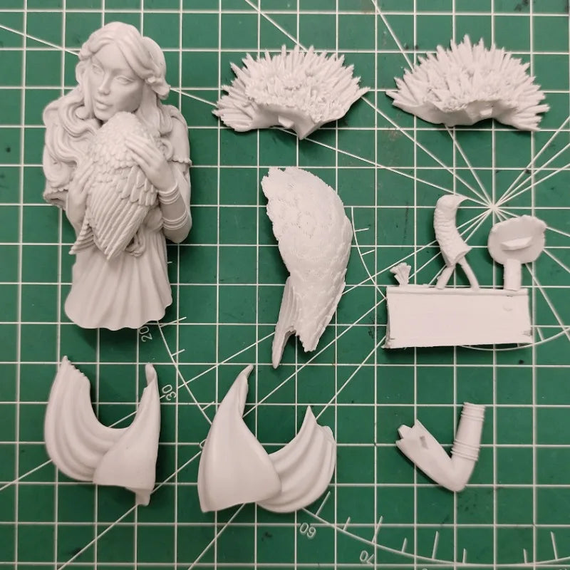 Fantasy Female Elf with Peacock Companion 1/10 Resin Bust - resin model view 4