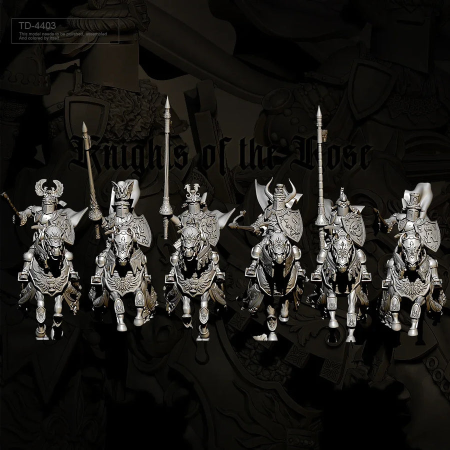 Knights of the Roost Mounted Cavalry 6-Figure Set 1/48 Resin Kit - 1/48 resin model view 3