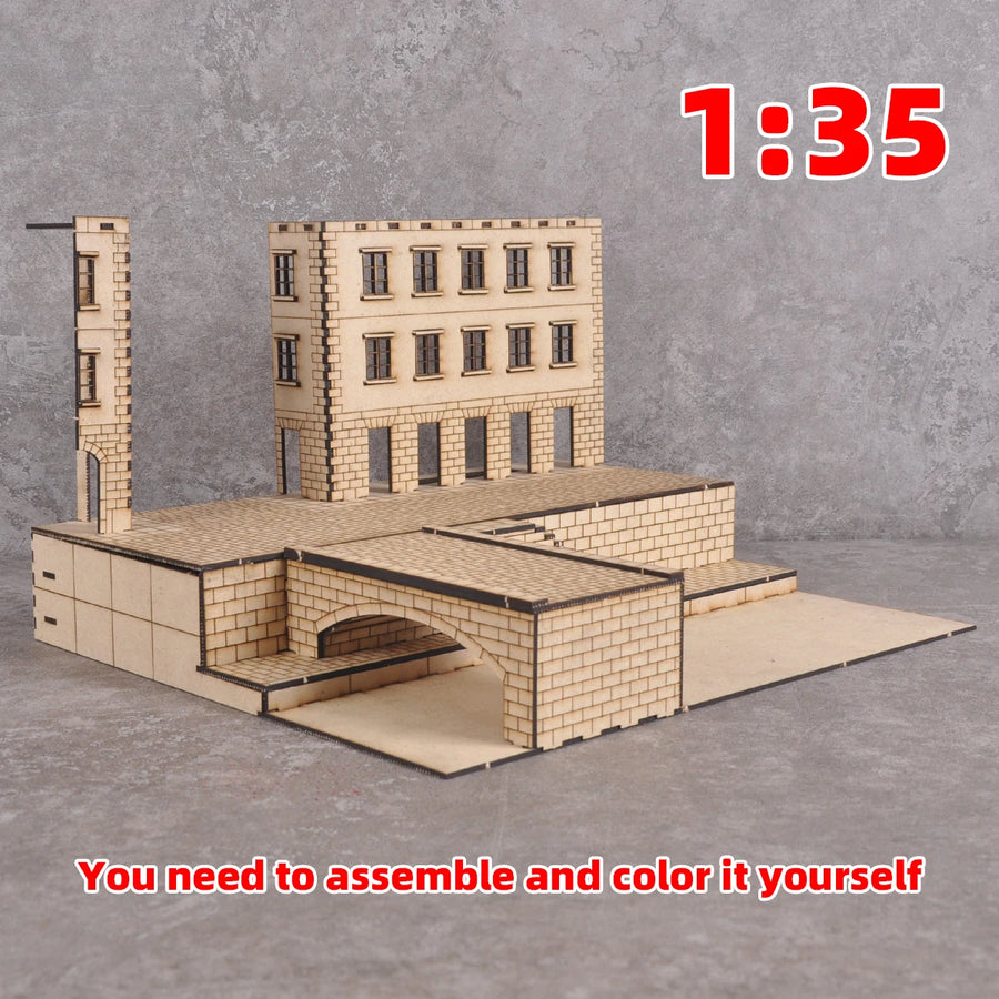 Modern Urban Building with Tank Display Base 1/72 Resin Diorama Kit - 1/72 resin model view 5