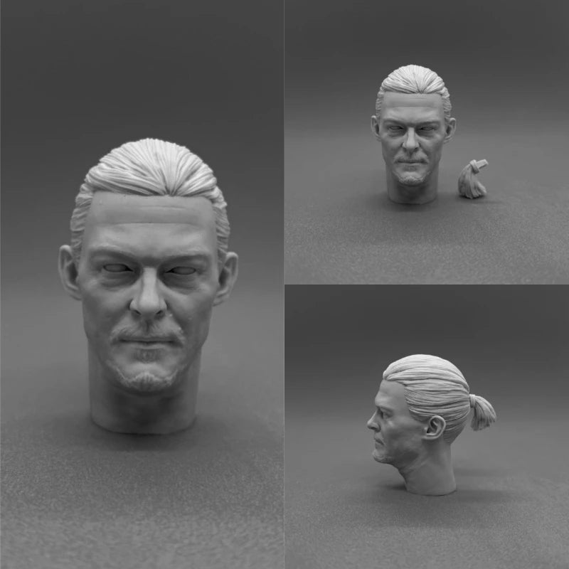 1/6 Scale Realistic Male Head Sculpture Resin Figure Kit - 1/6 resin model view 2