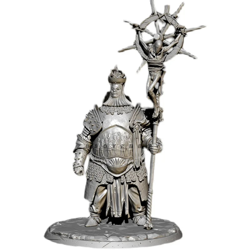 Fantasy Ornate Paladin King with Staff 38mm Resin Figure Kit - resin model view 3