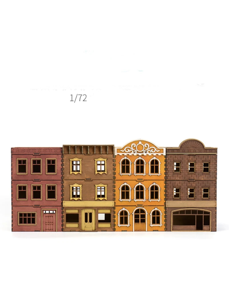 1:72 European Town Row Shop Buildings Resin Terrain Diorama Kit - 1/72 resin model view 3
