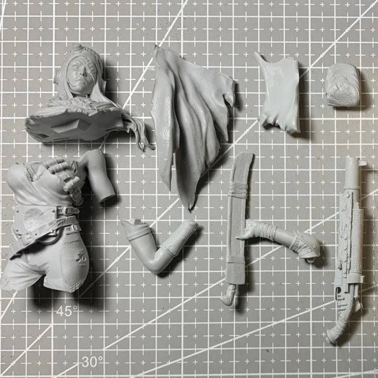 Steampunk Female Gunner with Rifle 1/9 Resin Bust - 1/9 resin model view 3
