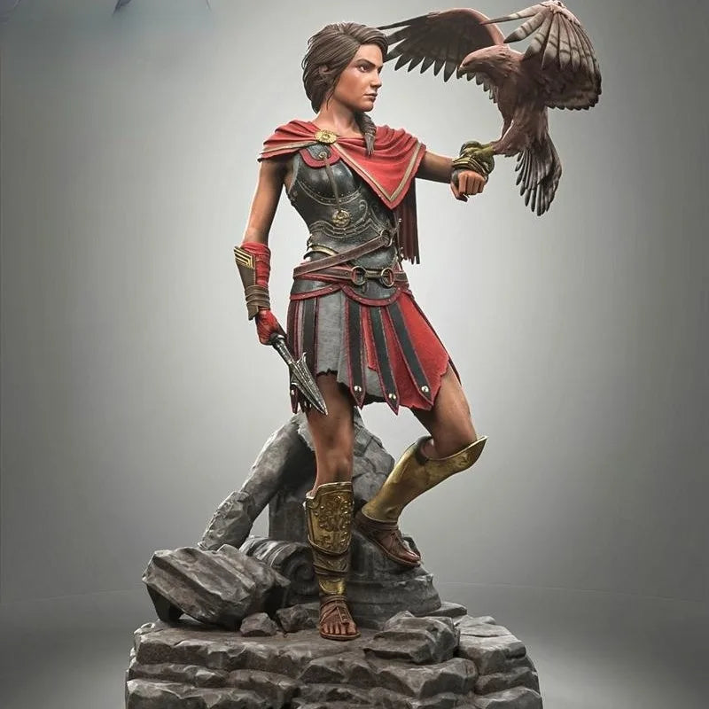 Kassandra - Assassin's Creed Odyssey with Eagle Ikaros and Stone Base 1/24 Resin Figure Kit - resin model view 2