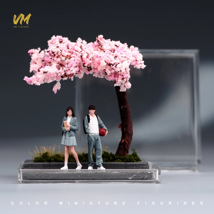 Cherry Blossom Tree Park Diorama 1/64 Resin Model Kit with Display Box - 1/64 resin model view 2