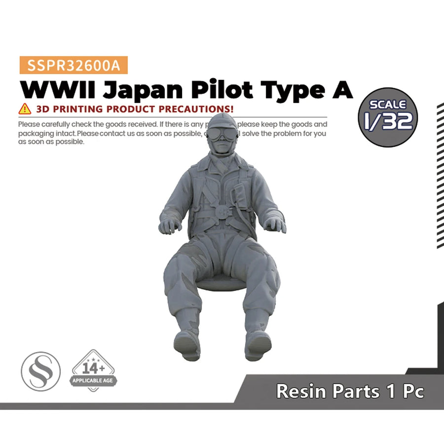 WWII Japanese Fighter Pilot Seated 1/32 Resin Figure - 1/32 resin model view 3