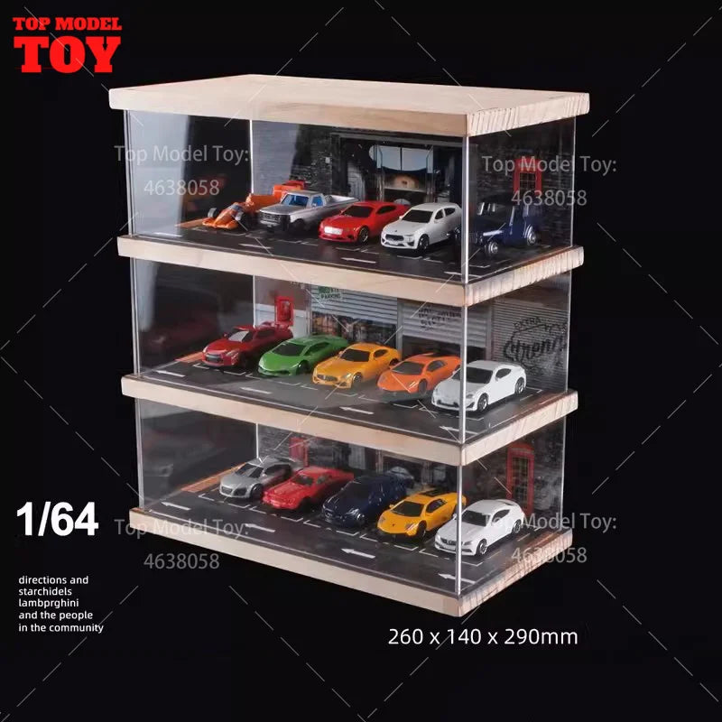 Three-Story Urban Parking Garage 1/64 Resin Display Diorama - 1/64 resin model view 2