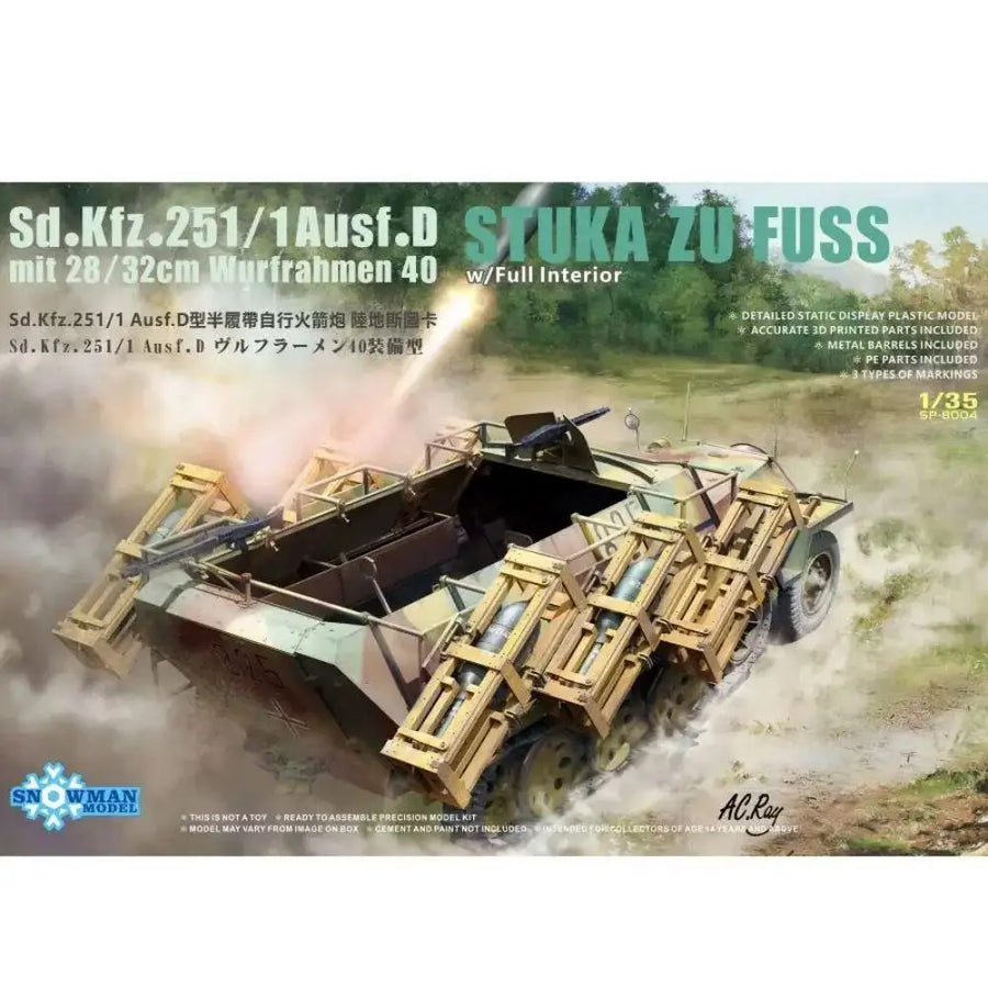 WWII German Stuka Zu Fuss Sd.Kfz.251/1 1/35 Resin Model Kit - 1/35 resin model view 2