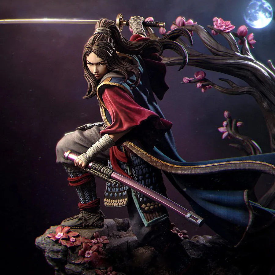 Female Samurai Warrior 55mm Resin Figure Kit - 55mm resin model view 5
