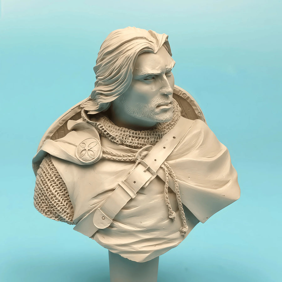 Teutonic Knight Medieval Warrior 1/10 Resin Bust Figure - 1/10 resin model view 3