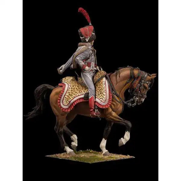 Napoleonic French Hussar Guard Officer 75mm Resin Figure Kit - 75mm resin model view 2