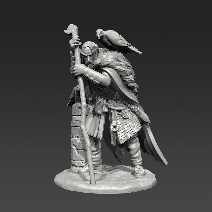 Viking Ranger with Ravens 38mm Resin Figure Kit - 38mm resin model view 2