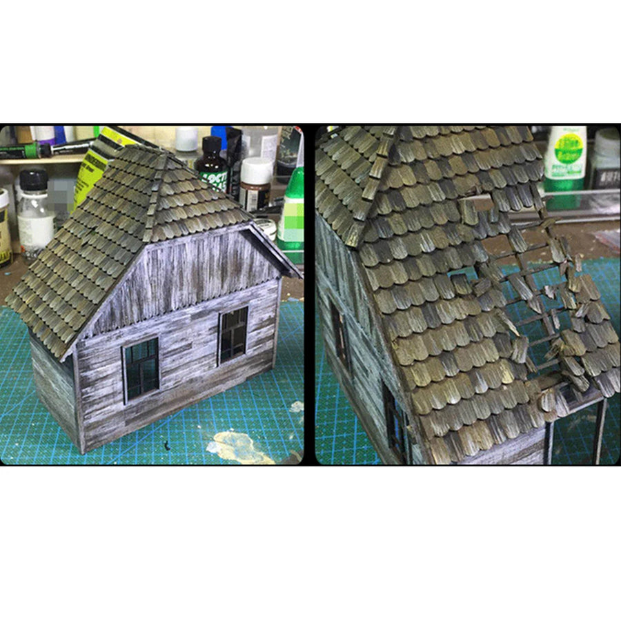 WWII Ruined House with Tank 1/35 Resin Diorama Terrain Kit - 1/35 resin model view 4