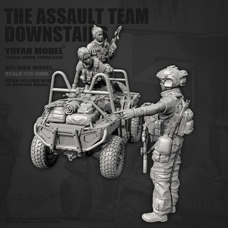 Modern Female Special Forces Team with Humvee 1/35 Resin Diorama Kit - resin model view 5
