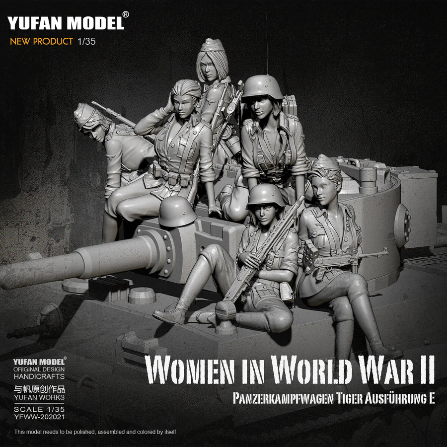 WWII Women Panzerampfwagen Tiger Ausf.E 1/35 Resin Diorama Kit - 1/35 resin model view 2
