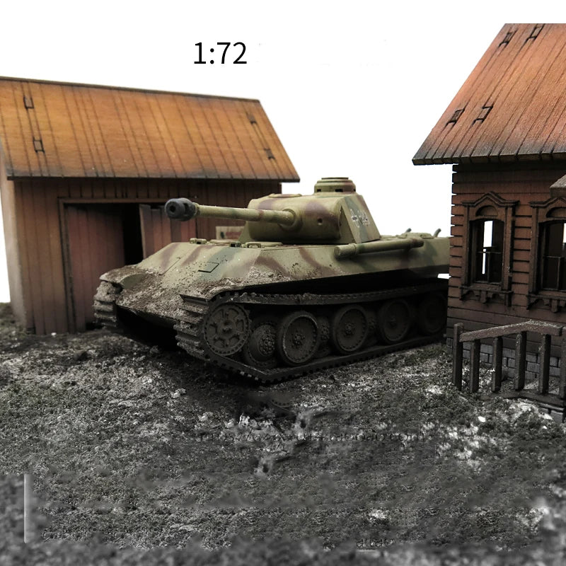 WWII German Panther Tank with Rural Farm Buildings Diorama Set 1/72 - resin model view 5