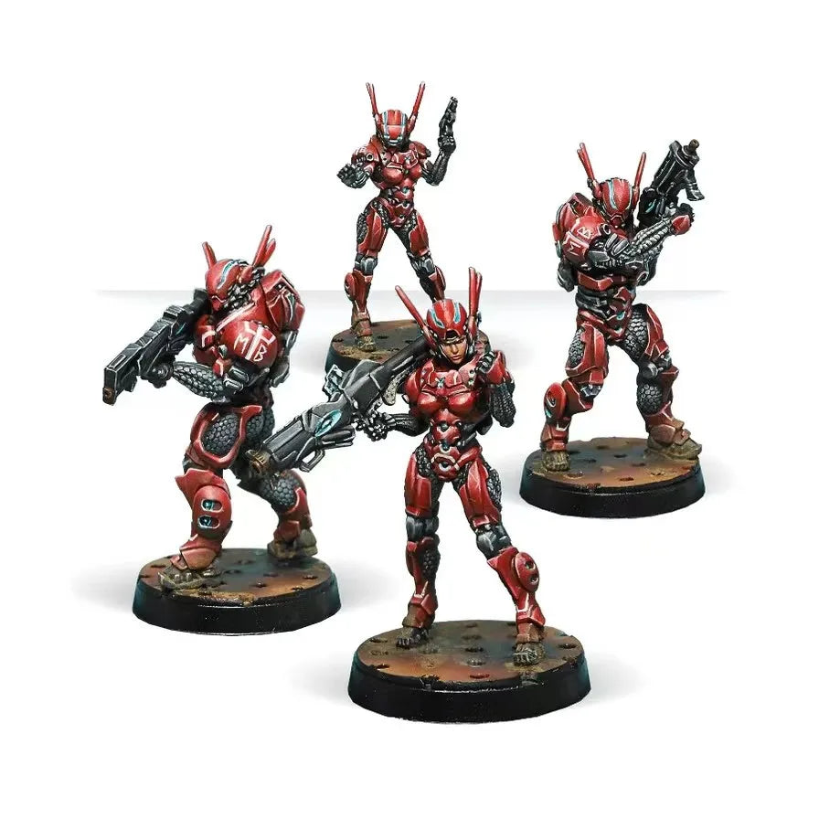 Nomads Mobile Brigadas Red Armored Operatives Resin Figure Set - resin model view 2