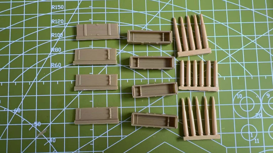 WWII Ammunition Supply Box Accumulation 1/35 Resin Diorama Kit - 1/35 resin model view 3