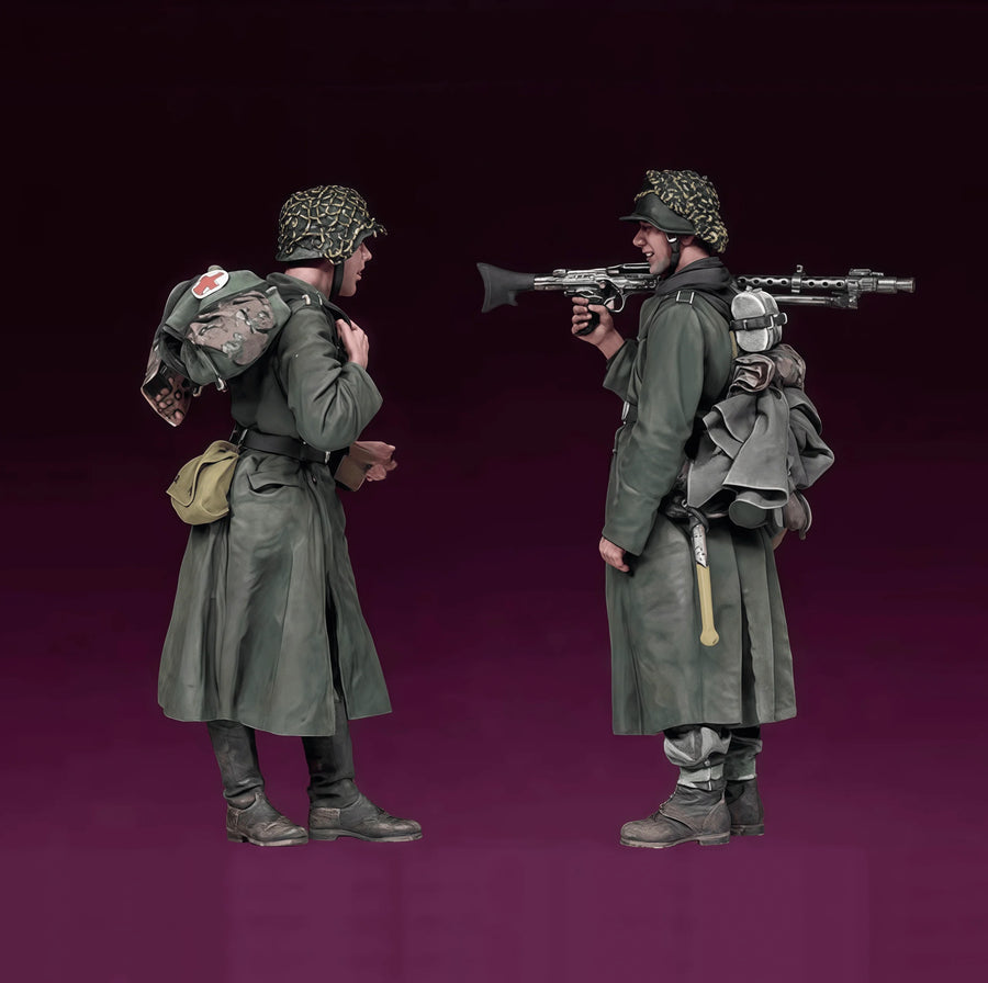 WWII Soviet Infantry with Mosin-Nagant & PPSh-41 1/35 Resin 2-Figure Set - resin model view 2