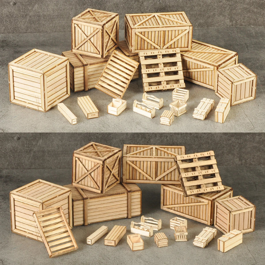 Wooden Cargo Crates & Ammunition Boxes 1/35 Resin Diorama Kit Set - 1/35 resin model view 3