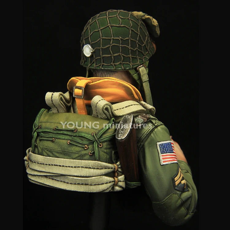 101st Airborne Paratrooper WWII 1/10 Resin Bust Figure Kit - 1/10 resin model view 6