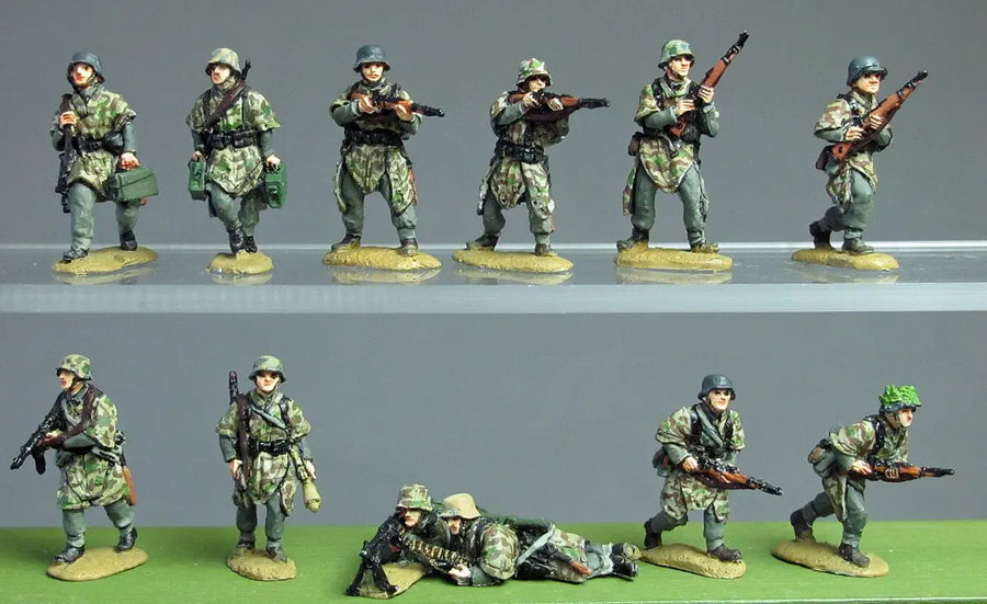 WWII German Infantry Squad 12-Figure Set 1/72 Scale Resin Kit - unpainted resin model kit - view 4
