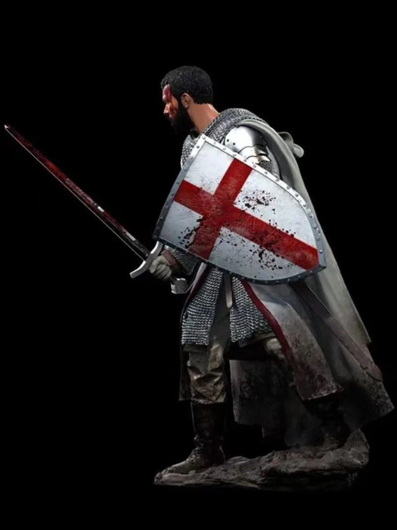 Crusader Knight with Red Cross Shield 90mm Resin Figure - 90mm resin model view 3