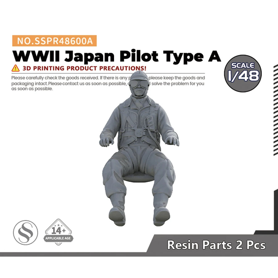 WWII Japanese Fighter Pilot Seated 1/32 Resin Figure - 1/32 resin model view 4