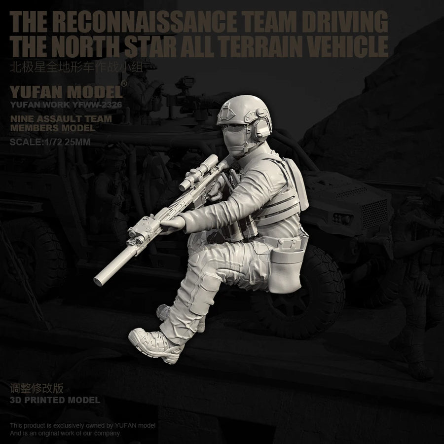 Modern US Special Forces Tactical Team 9-Figure 1/72 Resin Kit - resin model view 3
