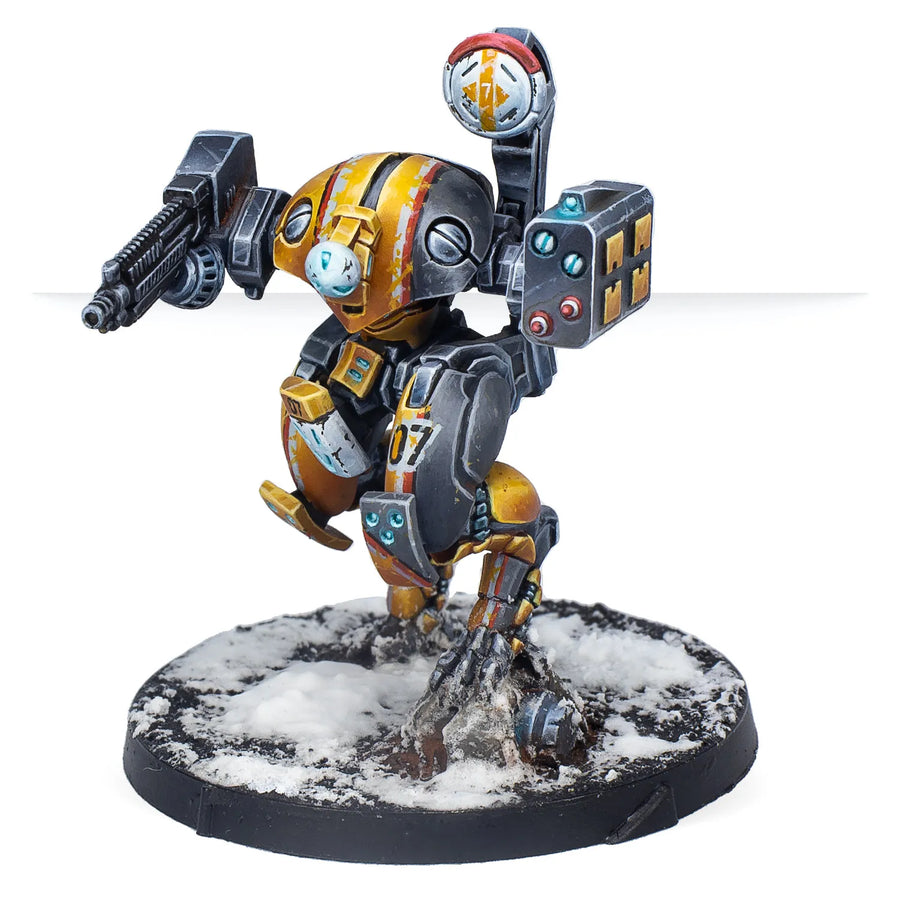 Yellow & Black Combat Robot with Weapons Resin Figure Kit - resin model view 2
