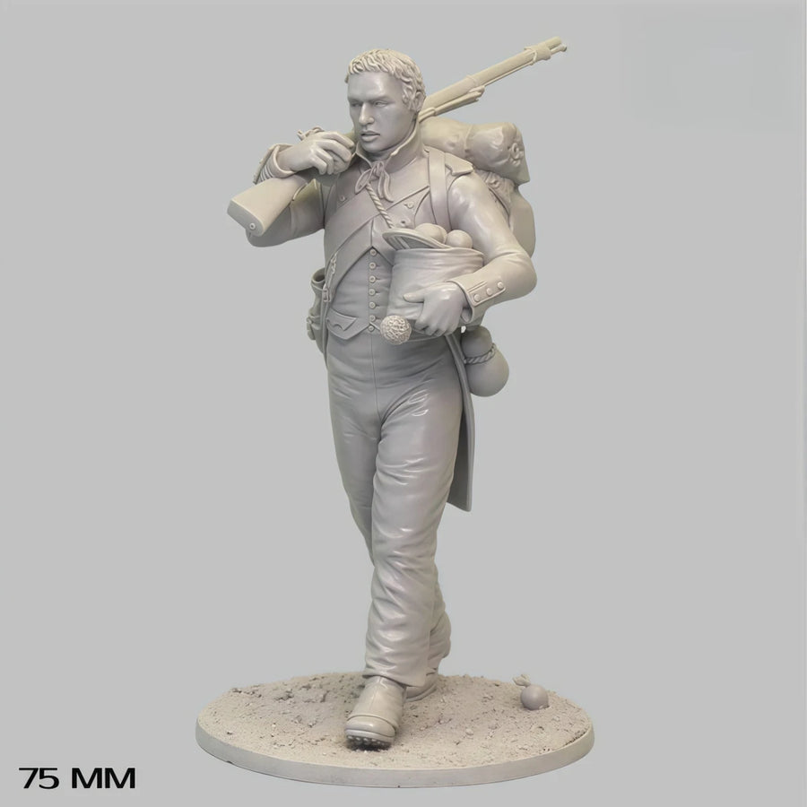 Napoleonic French Line Infantry Musketeer 75mm Resin Figure - 75mm resin model view 3