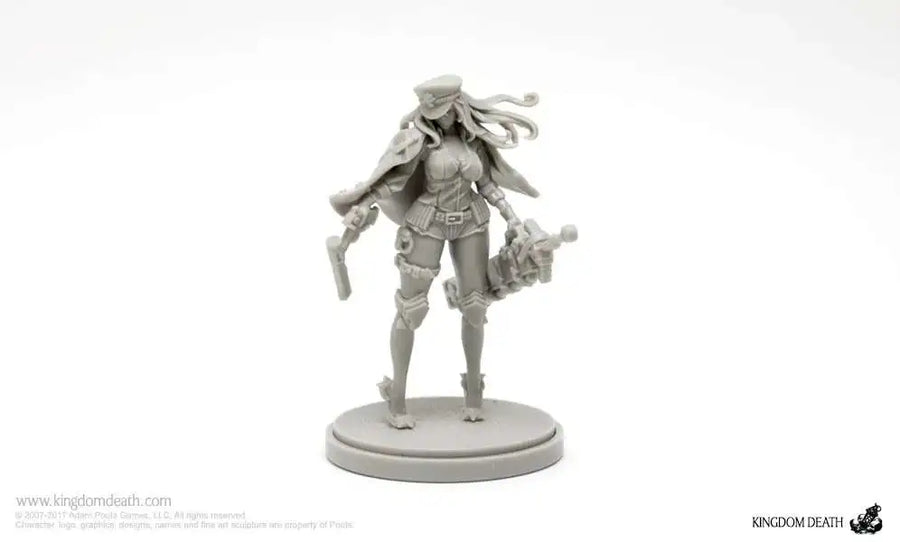 Sci-Fi Military Female Commander with Flowing Hair 75mm Resin Figure Kit - resin model view 3