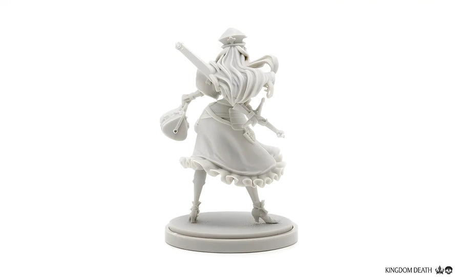 Fantasy Female Bard with Crossbow and Instrument 75mm Resin Figure Kit - resin model view 4
