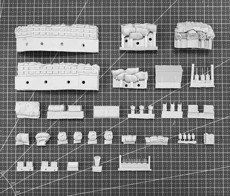 M5A1 Stuart Tank Stowage Set 1/35 Resin Model Kit - 1/35 resin model view 3