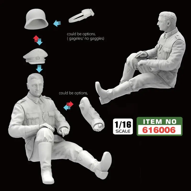 WWII German Officer Motorcycle Sidecar 1/16 Resin Figure Kit - 1/16 resin model view 3