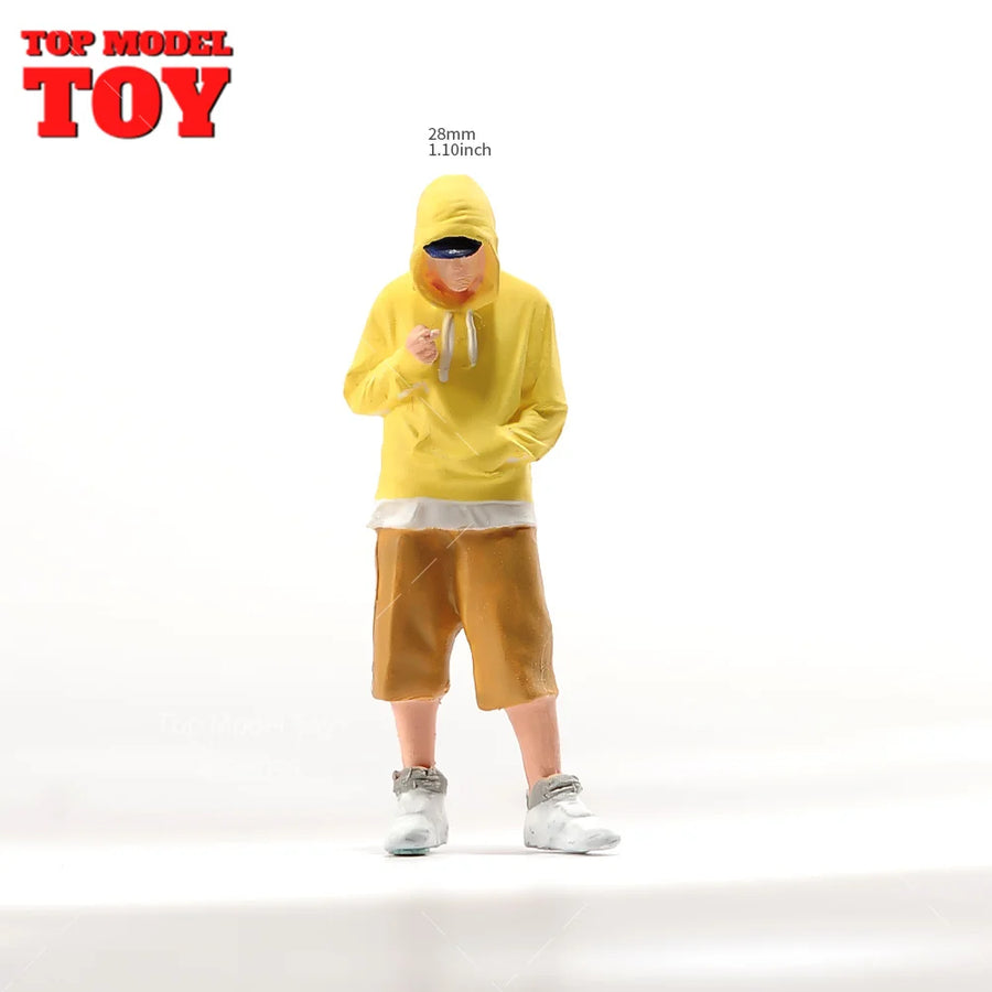 1/64 Casual Street Boy Hoodie Figures Resin Diorama Kit - 1/64 resin model view 5
