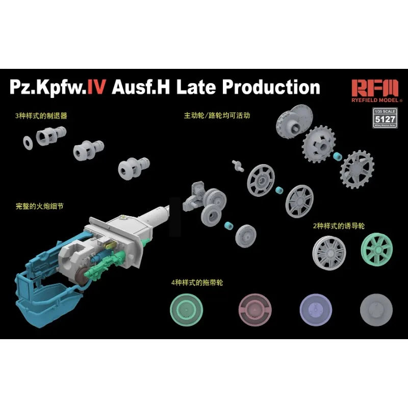 Pz.Kpfw.IV Ausf.H Late Production 1/35 Resin Model Kit - 1/35 resin model view 4