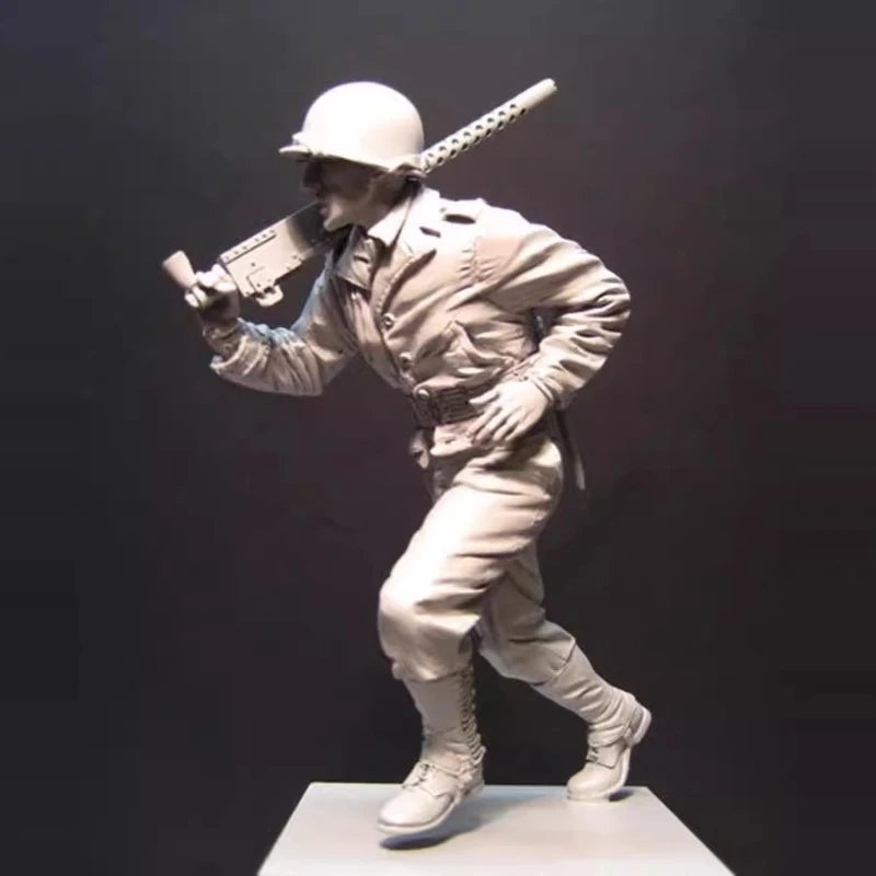 WWI British Soldier with Helmet 1/16 Resin Figure Kit Unassembled - 1/16 resin model view 4
