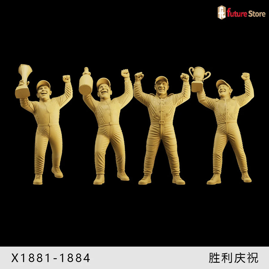 Race Car Driver 1/64 Resin Figure Kit - Vintage Motorsport Character - 1/64 resin model view 4