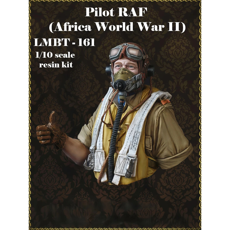 RAF Pilot Africa WWII 1/10 Scale Resin Bust Figure Kit - 1/10 resin model view 2