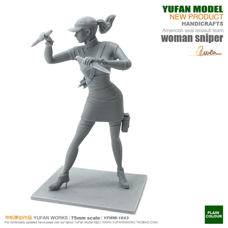American Female Sniper 75mm Resin Figure Kit - 75mm resin model view 2