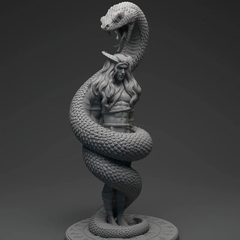 Snake Charmer Warrior with Serpent 1/24 Resin Figure Kit - 1/24 resin model view 2