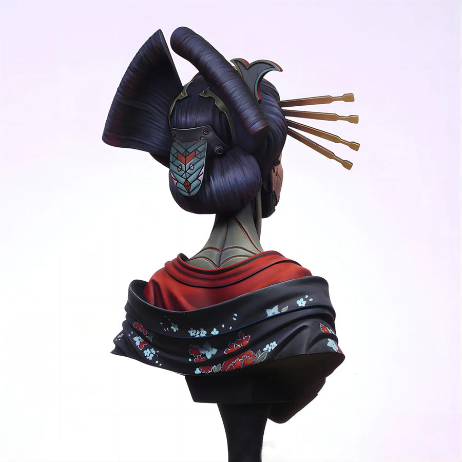 Cyberpunk Geisha Queen 1/12 Resin Bust Figure - 1/12 resin model view 3