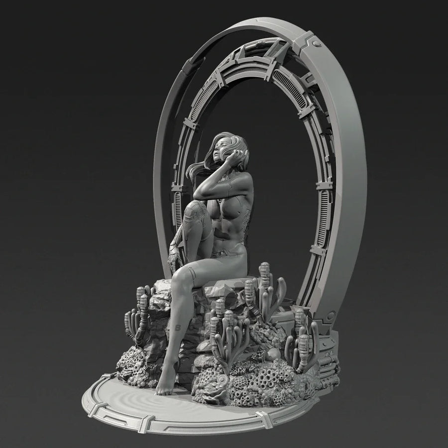 Sci-Fi Desert Woman Warrior 60mm Resin Figure Kit - 60mm resin model view 3