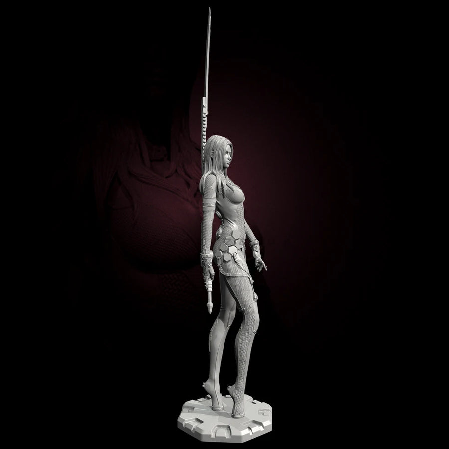 Female Warrior with Sword - 75mm Resin Figure Kit - 75mm resin model view 5