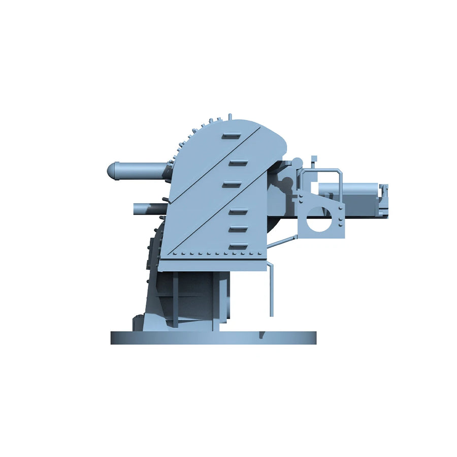 IJN Type 89 127mm Twin AA Gun Mount 1/200 Resin Model Kit - 1/200 resin model view 3