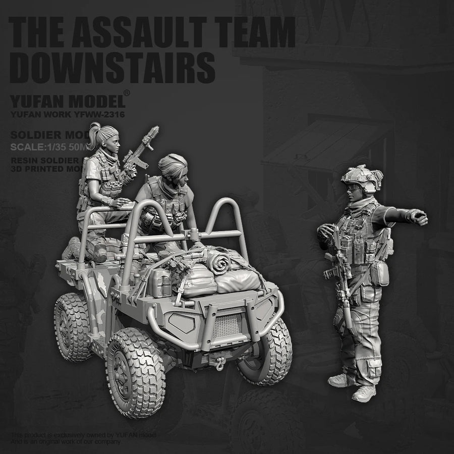 Modern Female Special Forces Team with Humvee 1/35 Resin Diorama Kit - resin model view 4