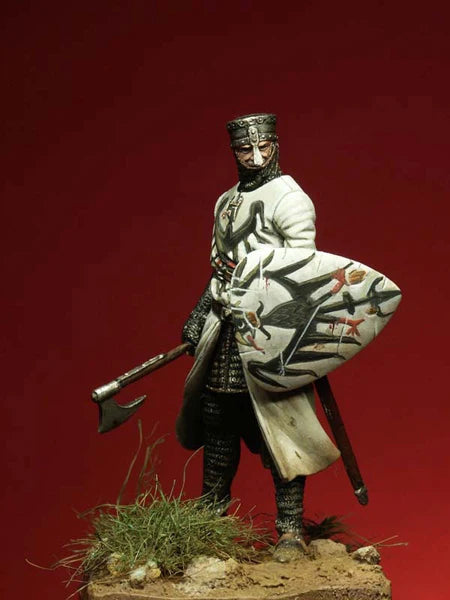 Teutonic Knight Warrior with Shield 54mm Resin Figure Kit - 54mm resin model view 2